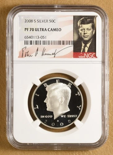 2008 S Proof Kennedy Silver Half Dollar NGC PF 70 Ultra Cameo