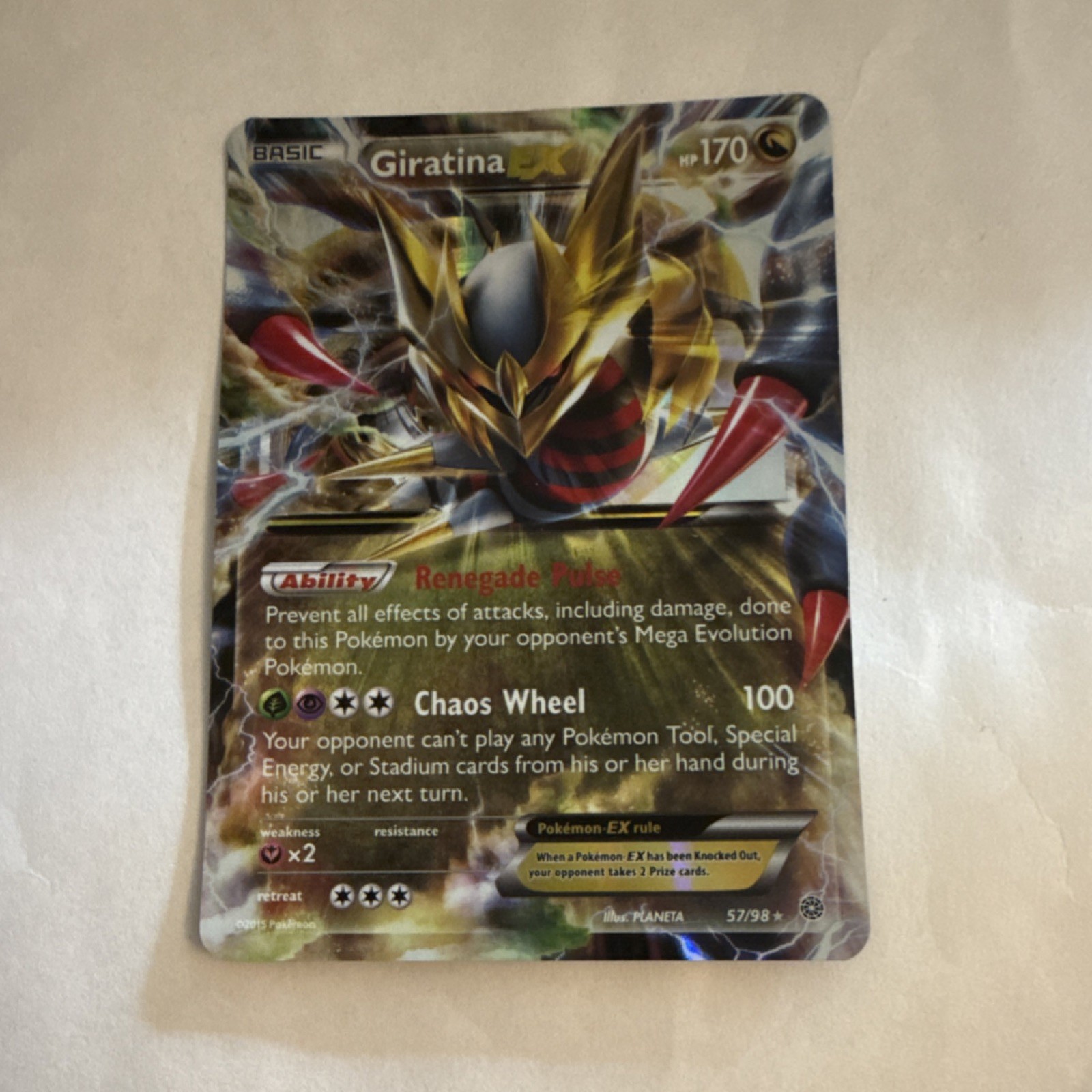 Pokémon Giratina EX 57/98 XY Ancient Origins Ultra Rare Holo Card English