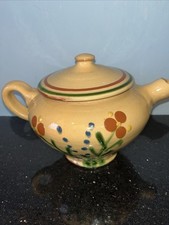 A Large Decorated Yellow Terracotta Tea Pot