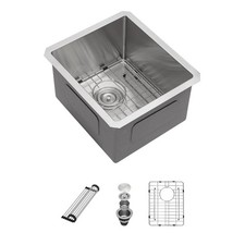 Sarlai 15 Inch Undermount Single Bowl Stainless Steel Kitchen Sink - 15" x 17...