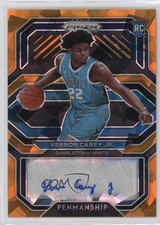 2020 Panini Prizm Rookie Penmanship Orange Ice Vernon Carey Jr #RP-VCJ Auto pe8