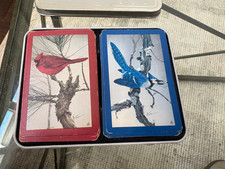 VTG Blue Jay  & Red Cardinal Winter Hoyle Pla...