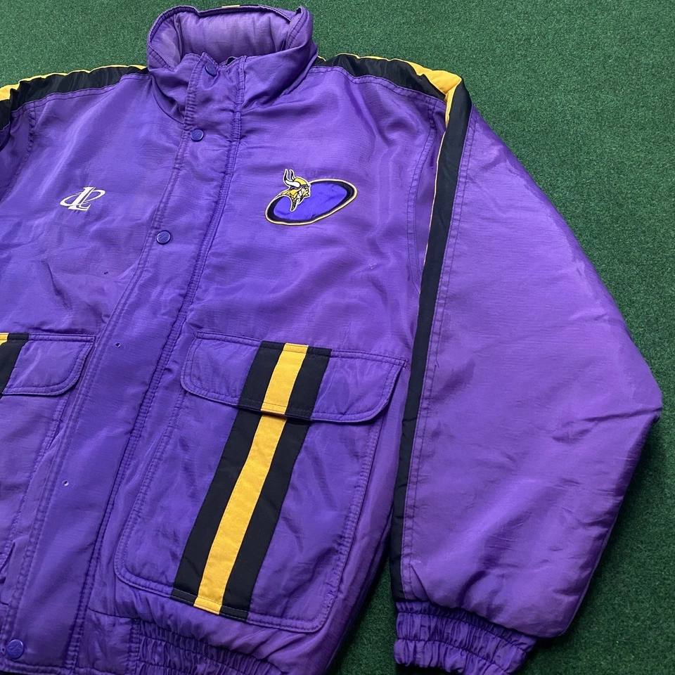 Chaqueta de Colección Minnesota Vikings Para Hombres M Púrpura Puffer Acolchada NFL Abrigo de Fútbol Foto 2 de 4