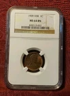 1909 VDB Lincoln Wheat Copper Cent 1C - NCG MS64 BN, Free Shipping