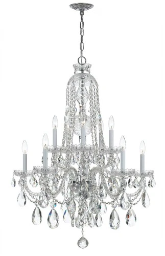 Crystorama Traditional Crystal 32"W Chrome 10-Light Crystal Chandelier - Picture 1 of 6