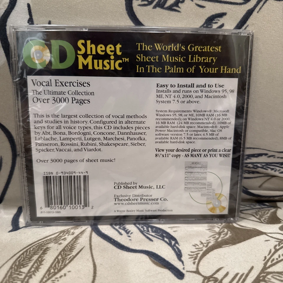 CD Sheet Music Vocal Exercises The Ultimate Collection New Sealed - Image 3 of 3
