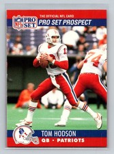 1990 Pro Set Rookie RC #739a Tom Hodson New England Patriots Football Card. rookie card picture