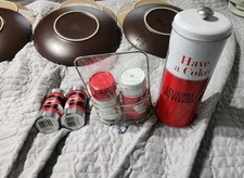 Coca-Cola Lot 2 Sets Of Salt And Pepper Shakers And Straw Holder