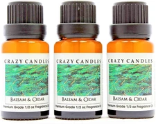 3 Balsam & Cedar 1/2oz Premium Grade Scented Fragrance Oil Crazy Candles