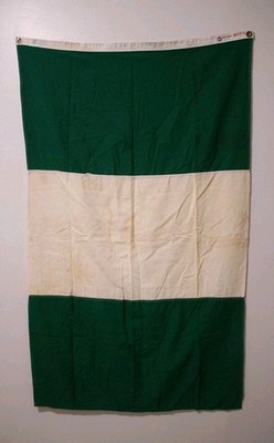 Vintage 1960s 1970s Annin Defiance Cotton Nigeria Flag 3x5 Vertical Banner Old