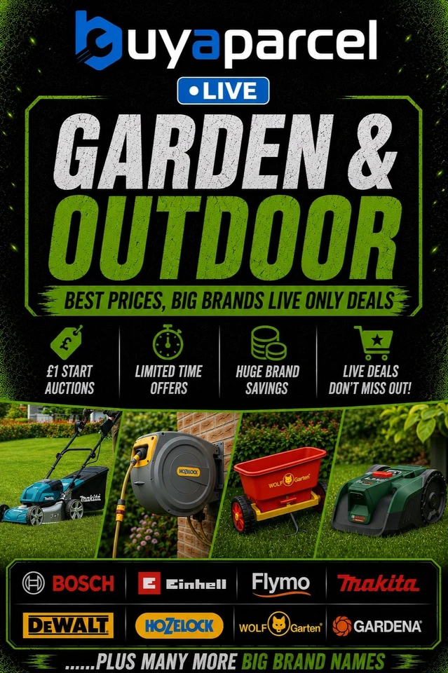 Buyaparcel LIVE Garden & Outdoor Deals | £1 Auctions | Live ONLY Flash Sale