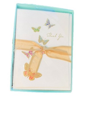 Graphique Butterflies Thank You Cards 10 Pack Gold Foil Heavyweight Cardstock