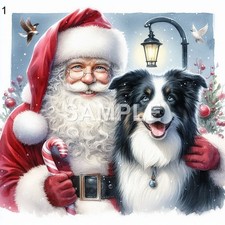 Border Collie Acrylic Round Christmas Ornament CHOICE