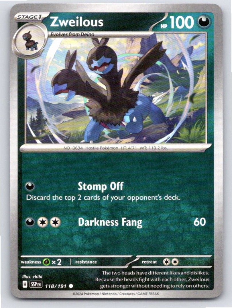 2024 POKEMON ZWEILOUS SURGING SPARKS 118/191 COMMON NM B713 FREE S&H