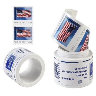 Roll 100 AUTHENTIC FOREVER Stamps US Flag 2019 Edition FV $79 BRAND NEW SEALED