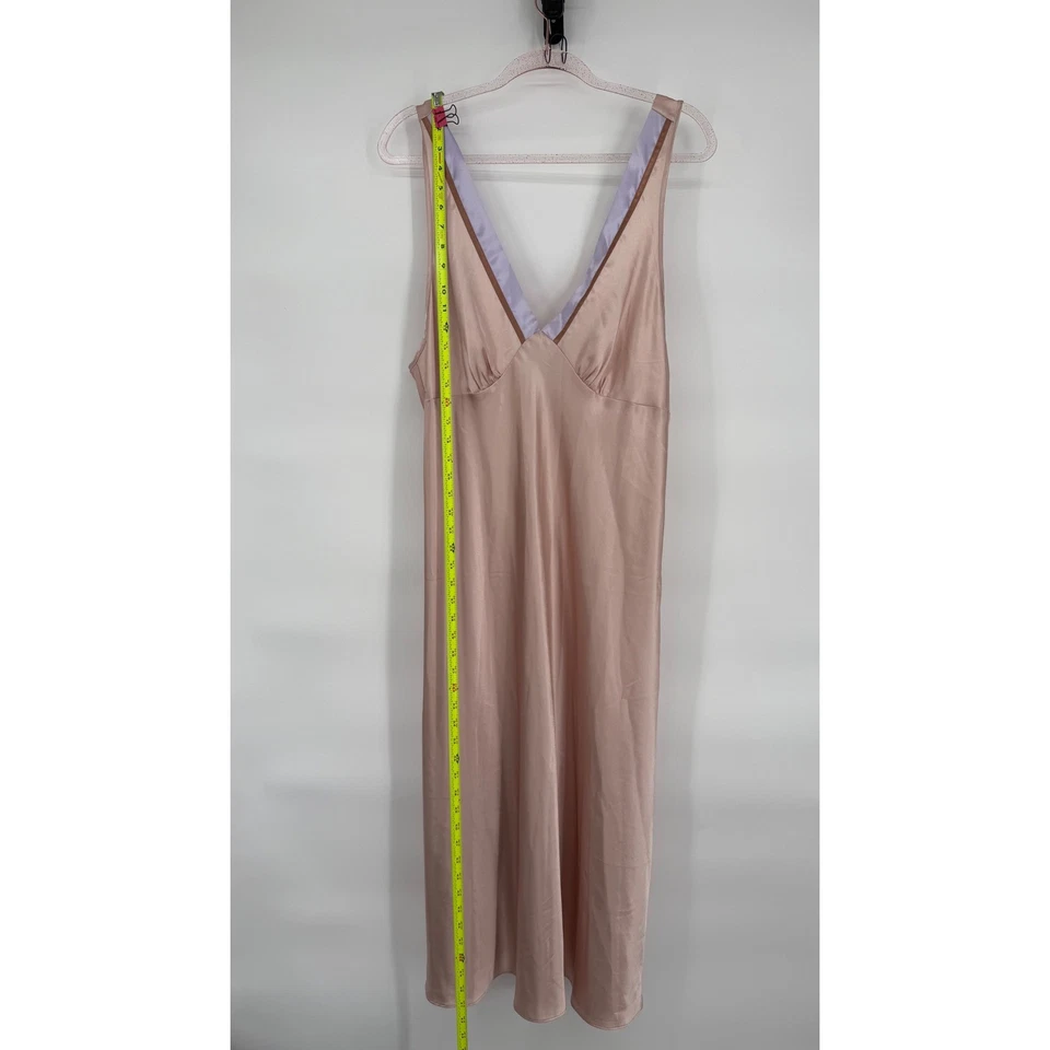 Vestido de noche midi de satén rosa con cuello en V Jones New York para mujer talla XL Foto 2 de 4
