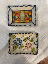 Vintage Trinket Dishes (2) Handmade in Portugal 3.75 X 2.75