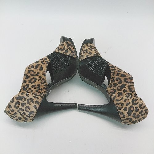 Pool Side Poolside Thick Sole Heel Leopard Print … - image 7