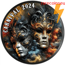 CARNIVAL Maple Leaf coloured and Black ruthenium 1 oz Silberc.  Canada 2025