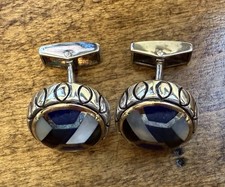 Designer Sterling Silver with 18k trim Gold Cufflinks