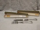 Vintage 1990 silver-plated 2p carving set Christofle Port royal