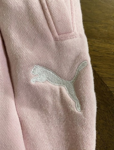 Puma Pink Girls Sweatpants With Pockets In Front - Picture 2 of 4