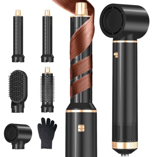 5 in 1 Hair Dryer Brush Hot Air Curling Brush Negative Ion Air Styler,Multi F...