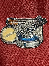 Bluegrass Silvertone Tri-color Belt Buckle Guitar Banjo Fiddle Great Vintage