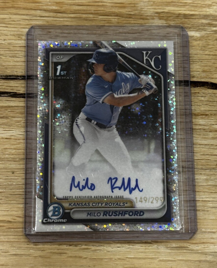 Milo Rushford 2024 Bowman Chrome 1st Speckle Refractor Auto /299 #CPA-MR