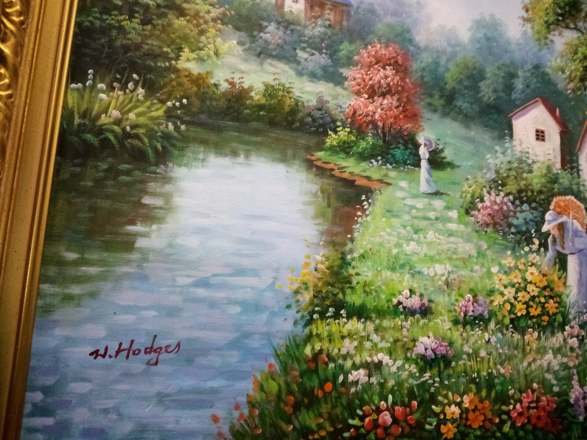 W. Hodges Painting W/ Frame Oil Canvas 26
