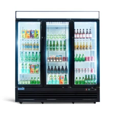 72" W Merchandiser Commercial Display Refrigerator 3 Glass Door Reach-In Upright