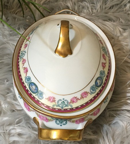 Czecho-Slowakia Crown Imperial Oval Serving Bowl With Lid, Very Nice. - Picture 2 of 5