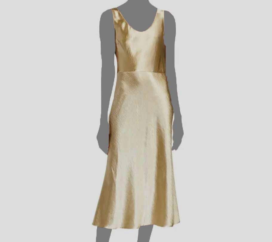 vince gold dress $395 Women's Metallic Fluster Stretch Midi Size 2 Shoulder dress