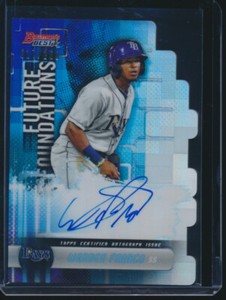WANDER FRANCO AUTO 2019 Bowman's Best Future Foundations DIE-CUT #/100 Rookie RC