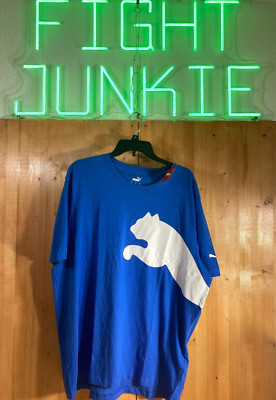 NEVER WORN! PUMA OVERSIZED LOGO L Men's Graphic Print T-Shirt Tee Shirt Blue