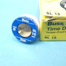 Bussmann SL-15 Rejection Base Plug Fuse 15 Amps 125 VAC Qty 1