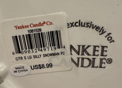 Yankee Candle Silly Snowman Candle Plate 7” Round New with Tag/Sticker - Picture 4 of 5
