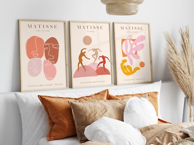 3er Set Matisse Moderne Drucke, Abstrakte Wandbilder Poster, Der Tanz, Minimalistisch