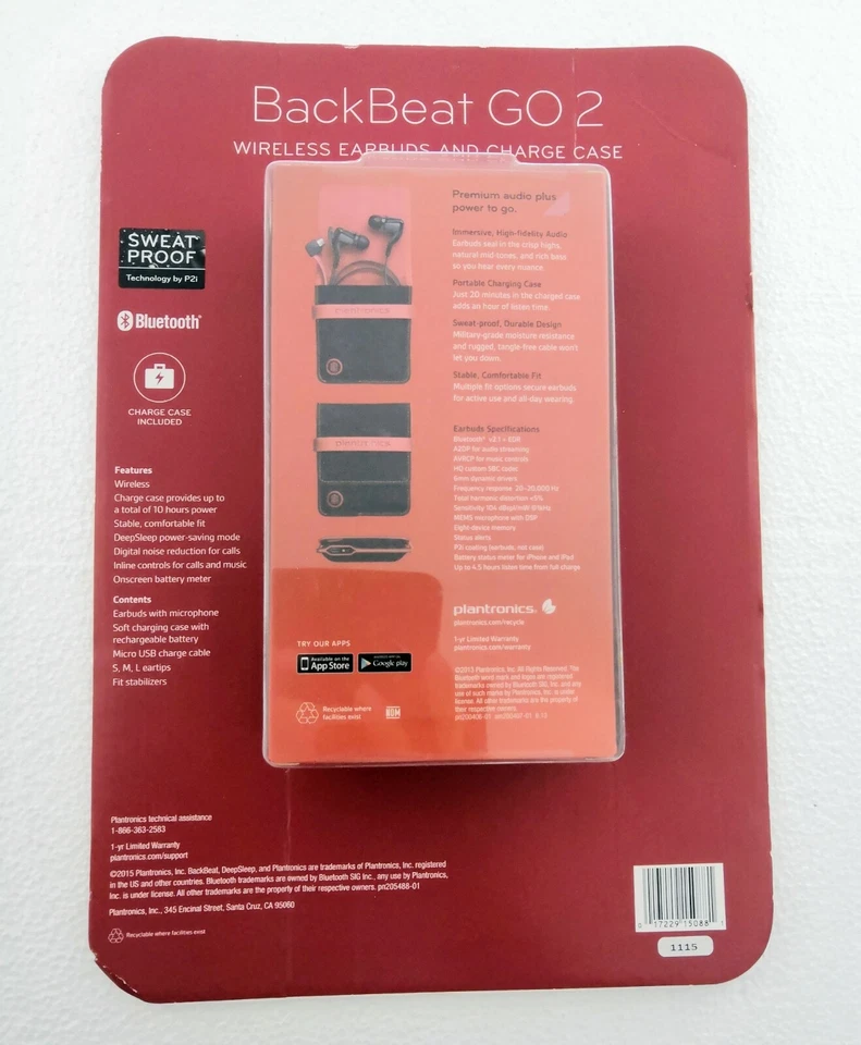 BackBeat GO 2 Wireless Earbuds and Charge Case - Black  - Image 2 of 3