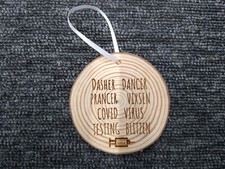 Funny Reindeer Virus Testing Blitzen Wood slice laser engraved 3-5 in.
