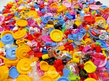 LEGO 100 Piece Minifigs Friends Kitchen Dishes Accessories Lot {WASHED}