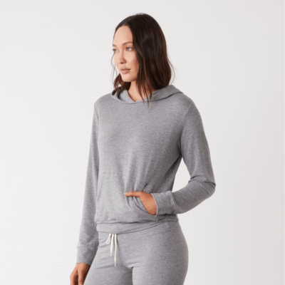 Monrow Women's Supersoft Zip Up Hoody | Lightweight Terry Hoodie With Front Pockets - View #6