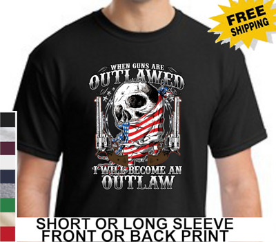 Become An Outlaw Muscle Shirt 2nd Amendment Right to Bear Arms Skull Sleeveless