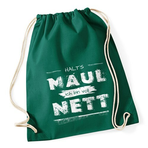 Shirtgeil Hipster Beutel Mit Spruch 'Halt's Maul, Ich Bin Voll Nett' – Turnbeutel Aus Baumwolle