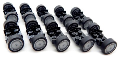 10 SETS of LEGO WHEELS (20 tires/10 axles) race car truck lot vehicle slicks