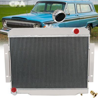 4 ROW Aluminum Radiator Fits Jeep CJ CJ5 CJ6 CJ7 Scrambler L6 V8 1972-1986 NEW