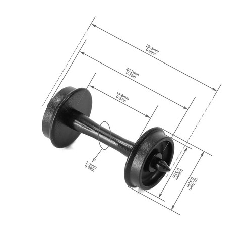 24pcs HO Scale 1:87 Friction Bearing Truck 33" Plastic Wheel 2-Spring Bogie - Picture 4 of 6