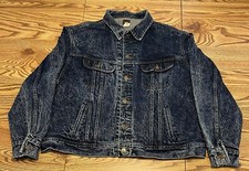 Lee VTG 80s Denim Jacket Indigo Blue Acid Wash Trucker 220-8548 Mens XL