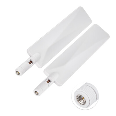 2x Bingfu 4G LTE 9dBi SMA Cellular White Antenne für Wireless CPE Router Hotspot