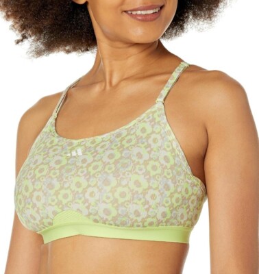 NWT~Adidas Aeroreact, Size XSDD, Pulse Lime/print. Sports Bra